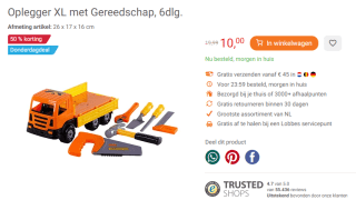 Oplegger XL met Gereedschap, 6dlg. voor €10 bij Lobbes