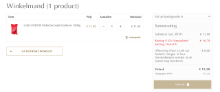 Lindt Lindor 1kg chocolade bonbons voor €15,20 dmv code