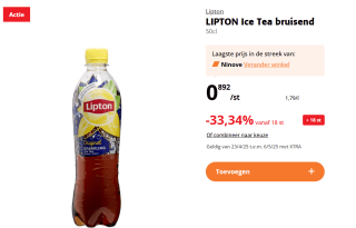 Lipton Ice Tea sparkling 50 cl voor €0,60 bij Colruyt