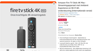 Amazon Fire TV Stick 4K Max voor €43,99 met Amazon prime