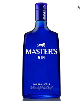 Master's Gin, Ginebra London Dry de 5 botánicos, Botella 700 ml por 10,95€