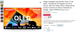 Philips Ambilight 55OLED769 55" TV voor €899 bij Amazon Spanje