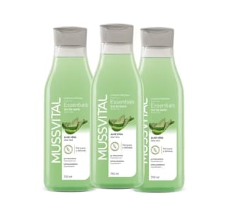 Pack de 3 geles de baño hipoalergénicos Mussvital 750mll/bote por 7,59€