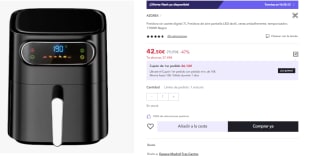 Freidora de aire sin aceite digital 7L pantalla LED táctil por 42.5€ (Cuenta Nueva 32.5€)