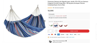 Outsunny Hamaca de Algodón para Jardín 210x150 cm varios colores por 18,99€