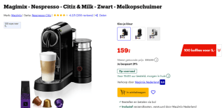 Magimix Nespresso CitiZ & Milk M196 Zwart voor €159 bij Bol