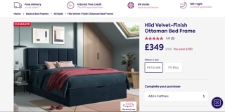 Hild Velvet-Finish Ottoman Bed Frame – £349