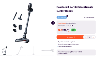 Rowenta X-pert Steelstofzuiger 6.60 voor €99,95
