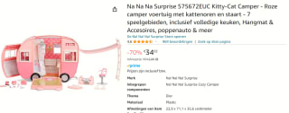 MGA Na! Na! Na! Surprise Kittencamper voor €34,02 bij Amazon