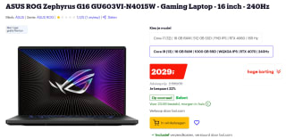 Asus ROG Zephyrus G16 - Laptop voor €2029 bij Bol.com