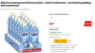 12 flessen Silan Fris Lentegevoel Wasverzachter voor €21,55 bij Bol.com