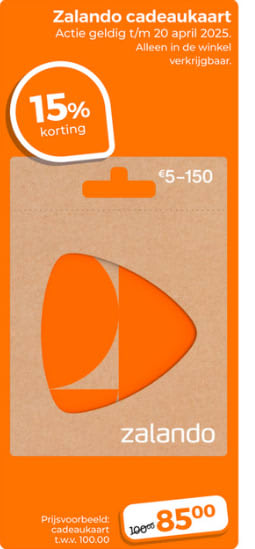 15% korting op een Zalando cadeau kaart bij Trekpleister