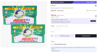 ARIEL Detergente All-in-1 Pods 68 lavados por 9.49€
