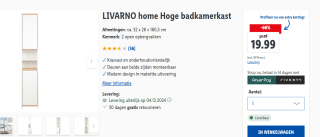 LIVARNO home Hoge badkamerkast voor €19,99 in de Lidl webshop