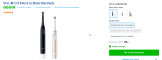 Oral-B iO2 Elektrische Tandenborstels - Night Black & Calm Pink - 2 stuks voor €65 bij Coolblue