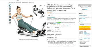 Máquina de remo plegable con 12 Niveles ANCHEER por 69,50€