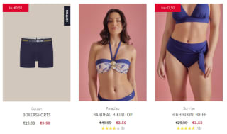 Alle sample sale items voor €3,50 bij Sapph