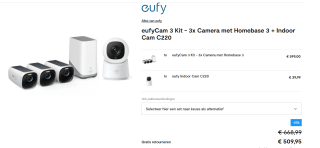 eufyCam 3 Kit - 3x Camera met Homebase 3 + Indoor Cam C220 voor €509,95 bij Tink