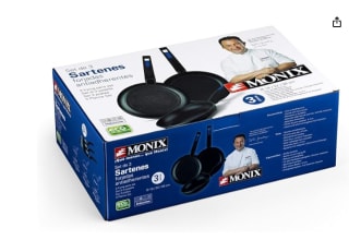 Set de 3 Sartenes de Aluminio Forjado con Antiadherente sin PFOA Monix M811200 MB por 23,95€