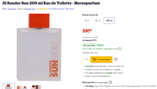 Jil Sander Sun 200 ml Eau de Toilette - Herenparfum voor €29,99 bij Bol.com