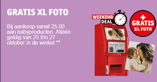 Gratis XL foto 15 x 20 cm b.a.v. 25 euro aan babyproducten bij Kruidvat