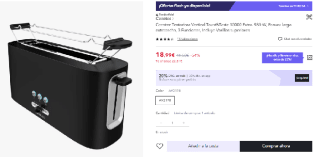 Tostadora Vertical de 980 W, Ranura larga extra ancha marca Cecotec por 13.3€