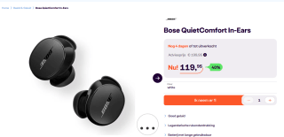 BOSE QuietComfort Earbuds Black Oordopjes Black voor €119,95 bij Ibood