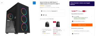 Ordenador Epical-Q Morex AMD Ryzen 7 5800X/32GB/2TB SSD/RTX 4060 Ti por 1239.89€