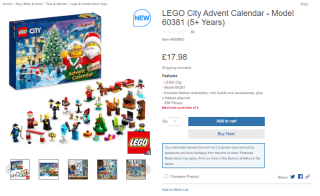 Score a LEGO City advent calendar from Costco as low as £17.98