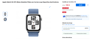 Apple Watch SE GPS 40mm por 199€ varios colores