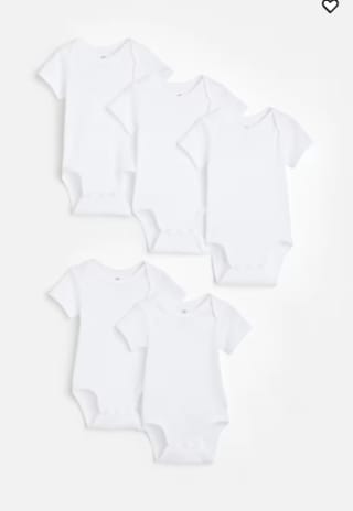 5 katoenen rompers voor €7,20 via H&M