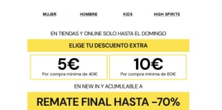 10€ o 5€ de descuento según importe de compra