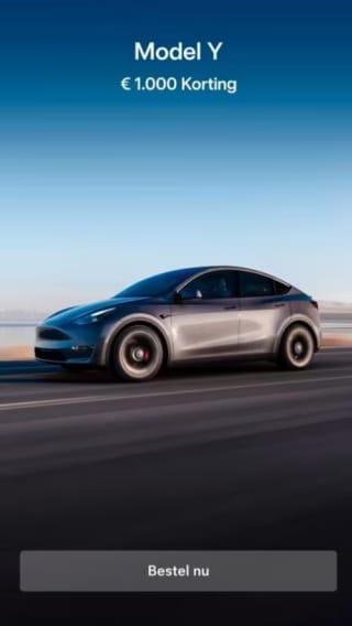 €1000 korting bij aankoop van een nieuwe tesla