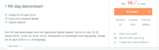 NS dag dalurenkaart voor €19