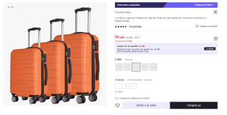 Juego de 3 Maletas Trolley ABS Semirrígidas 4 Ruedas por 59.49€ (Cuenta Nueva 47.49€)