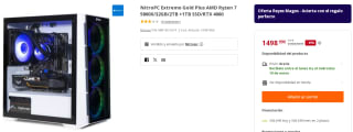 Ordenador NitroPC Extremo Gold Plus AMD Ryzen 7 5800X/32GB/2TB +1TB SSD/RTX 4060 por 1498.99€