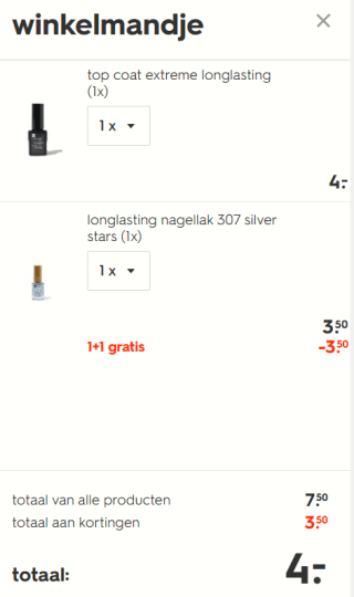 1+1 gratis op nagellak bij Hema