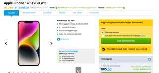 Apple iPhone 14 512GB Wit voor €786bij Belsimpel