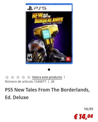 New Tales From The Borderlands, Ed. Deluxe PS5 por 14,04€.