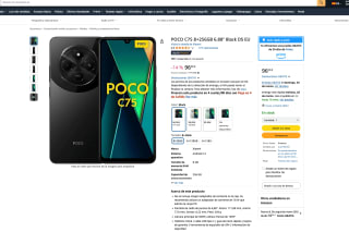 POCO C75 8+256GB 6.88" Black DS EU por solo 96€