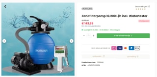Monzana Zandfiltersysteem10.200 L/h incl. watertester voor €143,95 bij DeubaXXL