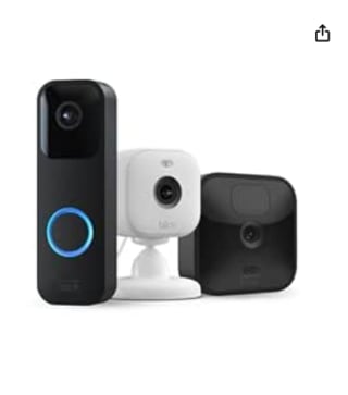 Kit para Seguridad del Hogar de Blink: 1 Cámara Exterior + 1 Cámara Interior + 1 Videotimbre + 1 Sync Module | Vídeo HD, detección de movimiento, prueba gratuita del plan de suscripción Blink por 89.95€