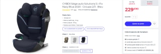 CYBEX Siège auto Solutions S i-Fix Navy Blue 2020 à 229,90€