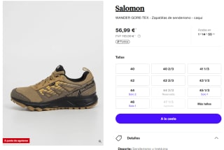 Salomon WANDER GORE-TEX Zapatillas de senderismo por 56,99€