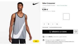 Camiseta de Basket para Hombre Nike Crossover por 9.99€