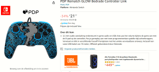 PDP Gaming Wired Rematch Controller - Zelda Sheikah Shoot (Nintendo Switch) voor €21,77 bij Amazon