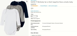 Name it Babykleding Set van 3 Effen Rompertjes voor €7,50 bij Amazon