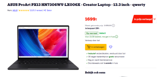 ASUS ProArt PX13 HN7306WV-LX006X laptop voor €1699 bij Bol