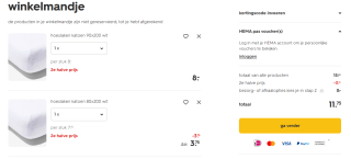 2e halve prijs op hoeslakens, moltons & kussenslopen bij HEMA