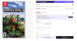 Juego Nintendo Switch Minecraft por 25.49€ (Cuenta Nueva 15.49€)